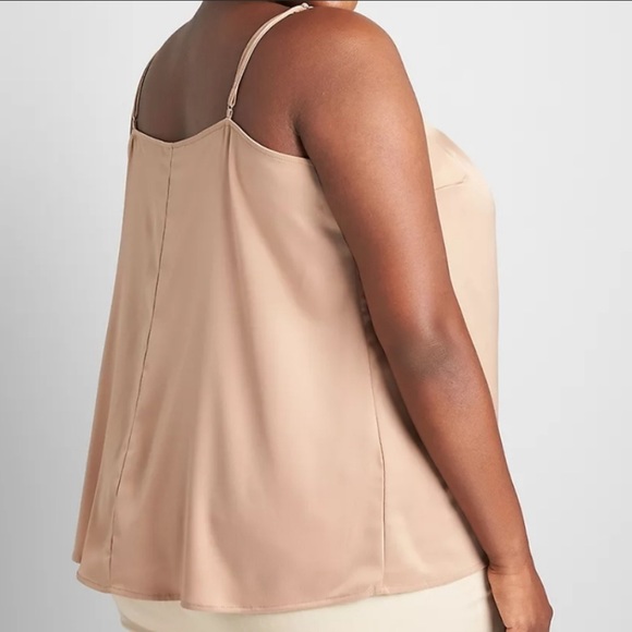 Lane Bryant 30/32 “Mesa Rose” pink satiny camisole with ruched detail - Picture 4 of 16